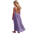 thumbnail image 2 of EGNMCR Robe Longue Ample à Bretelles pour Filles, Mode, Mignonne, Couleur Unie, avec Cordon au Dos, Robe pour Filles, 2 of 9