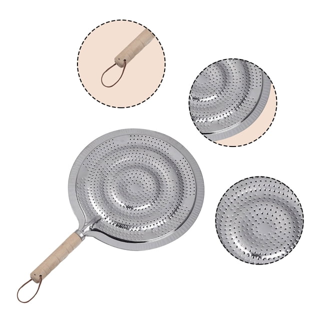 Pots and Pans,Wooden Handle Heat Insulation Pads Heat Diffuser Scald Hot Pot Trivet Mats for Cook Pan Hot Glass Cookware 21Cm,Trivets for Hot Pots and Pans,Glass Pots for Cooking