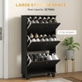 thumbnail image 4 of HOMCOM Armoire à Chaussures Moderne avec 3 Tiroirs Basculants pour 12 Paires de Chaussures, 4 of 10