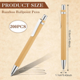 thumbnail image 1 of 400 Pcs Bamboo Ballpoint Pens Wooden Retractable Ballpoint Pen Bamboo Black Ink 1mm Pen Wood Sustainable Pens, 1 of 6