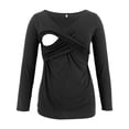 thumbnail image 2 of Hauts de Maternité Manches Longues Femmes Enceintes Allaitement Col en V Manches Longues Hauts Blouse à Volants Unie Hauts Femmes Manches Longues Hauts Femmes Manches Longues, 2 of 8