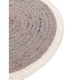 thumbnail image 3 of Indian Handmade Braided White Border with Inner Gray Natural Jute Area Rug, Home Décor Rug, Jute Rug for Bedroom, Dining Room, living room, Doormat Rug Size - 8' Round (240 cm x 240 cm), 3 of 5