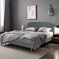 thumbnail image 2 of Costway Full Upholstered Bed Frame Adjustable Diamond Button Headboard Easy Assembly, 2 of 10