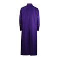 thumbnail image 3 of Penkiiy Priest Robe Dress for Men Clearance Men Solid Halloween Stand Collar Long-sleeved Button Robe Cosplay Coat Purple Priest Robe Dress, 3 of 3