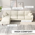 thumbnail image 4 of HOMCOM Changeable Sectional Sofa with Changeable Chaise Lounge, Cream White, 4 of 10