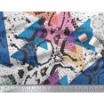 thumbnail image 2 of Soimoi Velvet Fabric Animal Skin & Triangle Geometric Decor Fabric Printed Yard 58 Inch Wide, 2 of 3
