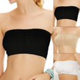 thumbnail image 1 of Womens Strapless Padded Bra Bandeau Tube Top Removable Pads Seamless Crop Colors, 1 of 5