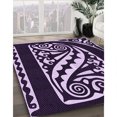thumbnail image 3 of Ahgly Company Machine Washable Indoor Square Transitional Deep Purple Area Rugs, 7' Square, 3 of 7