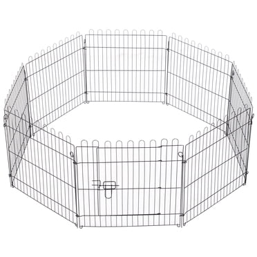 PawHut Enclos Octogonal pour Animaux de Compagnie de 24 Pouces à 8 Panneaux, Caisse, Cage pour Chien