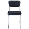 thumbnail image 4 of Coaster Retro Open Back Faux Leather Dining Chairs in Black, 4 of 14