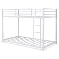 thumbnail image 1 of Patiojoy Bunk Bed Frame Twin Over Twin Heavy Duty Metal Bed Frame w/Slat & Ladder White, 1 of 7