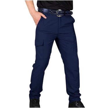 Lovzfmll Men's Work Pants, Quick-Dry Outdoor Trousers with Elastic Waist & Multi-Pockets, Waterproof Hiking Pants, Mountain Climbing Utility Relaxed Fit