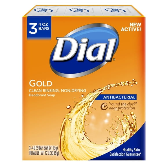 Dial Advanced Clean Deodorant Bar Soap Antibacterial Gold 3 Bars