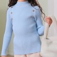 thumbnail image 2 of Posijego Girls Turtleneck Sweaters Ribbed Knit Long Sleeve Sweater T-Shirts Winter Slim Basic Tee Tops for Little Girls, 2 of 4