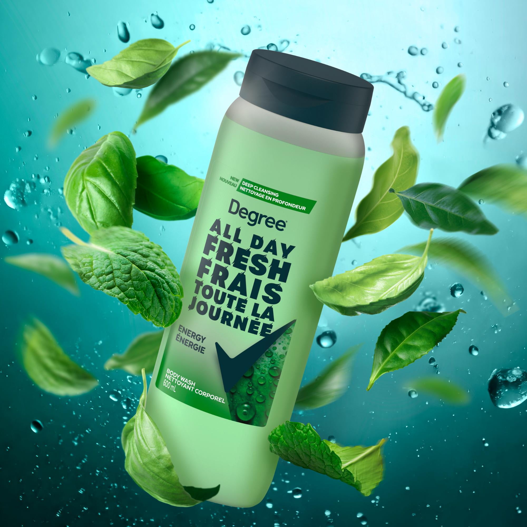 Degree All Day Fresh Body Wash 10H Fresh Scent Energy, 600 ml