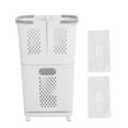 thumbnail image 2 of Dirty Clothes Basket, Plastic Laundry Hamper Easy To Clean With Wheels For Bathroom, 2 of 8