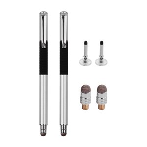 Amdohai 2-in-1 Precision Stylus Pen with Clip and Conductive Head and Disc Tip Universal Touchscreen Pen