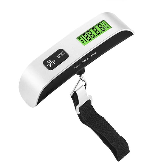 LCD Digital Hanging Scale Luggage Suitcase Baggage Weight Scales with Belt for Electronic Weight Tool 50Kg/110Lb, Black,1 x portable scale,Black