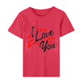 thumbnail image 4 of Pisexur T-shirt de la Saint-Valentin pour Femmes, Imprimé Amour, Manches Courtes, Col Rond, 4 of 5