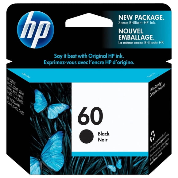 HP 60 Black Original Ink Cartridge (CC640WN)