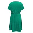 thumbnail image 5 of Birdeem Robe Femme Mode Décontractée Confortable Unie à Manches Courtes Col Rond Boutonnée Longueur Genou, 5 of 5