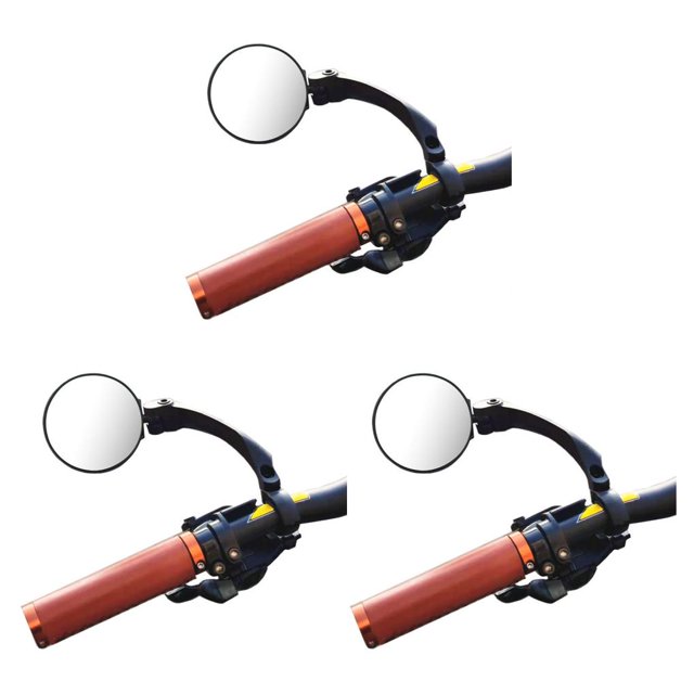 Transemion Bike Handlebar Mirror Bicycles Motorbike 360-degree Rearview Mirrors Round Left 3Set