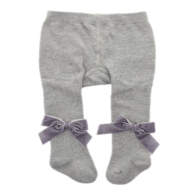 Collants Unis pour Bébés Filles, Leggings Extensibles avec Nœud