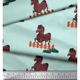 thumbnail image 2 of Soimoi Poly Georgette Fabric Horse Kids Printed Fabric 1 Yard 42 Inch Wide, 2 of 3