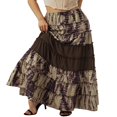 thumbnail image 3 of Women Retro Style Skirt Elastic Waist Tie-dyed Print Ruffled Long Skirt, 3 of 9