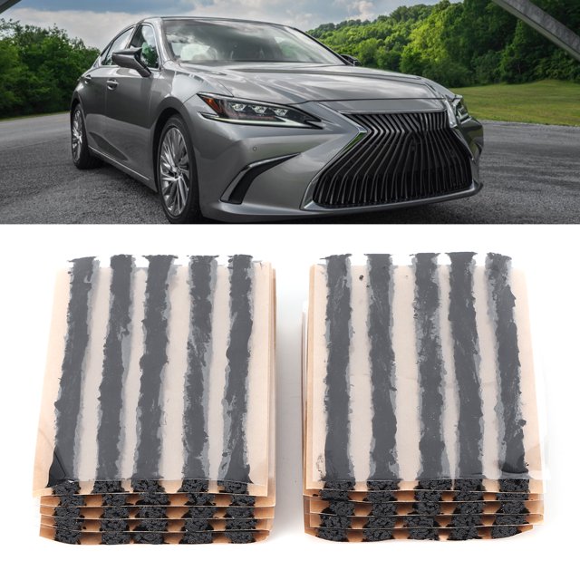 Bouchon de Réparation de Pneu, 50 Pcs 100x6mm Outil de Réparation de Pneu de Voiture Bande d'Étanchéité en Caoutchouc Tubeless Outil de Réparation de Crevaison pour Voiture Moto