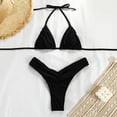 thumbnail image 4 of Women's Triangle String Bikini Set Sexy Tie Back Two Piece Swimsuit Cute Spaghetti Strap Bathing Suit, 4 of 6