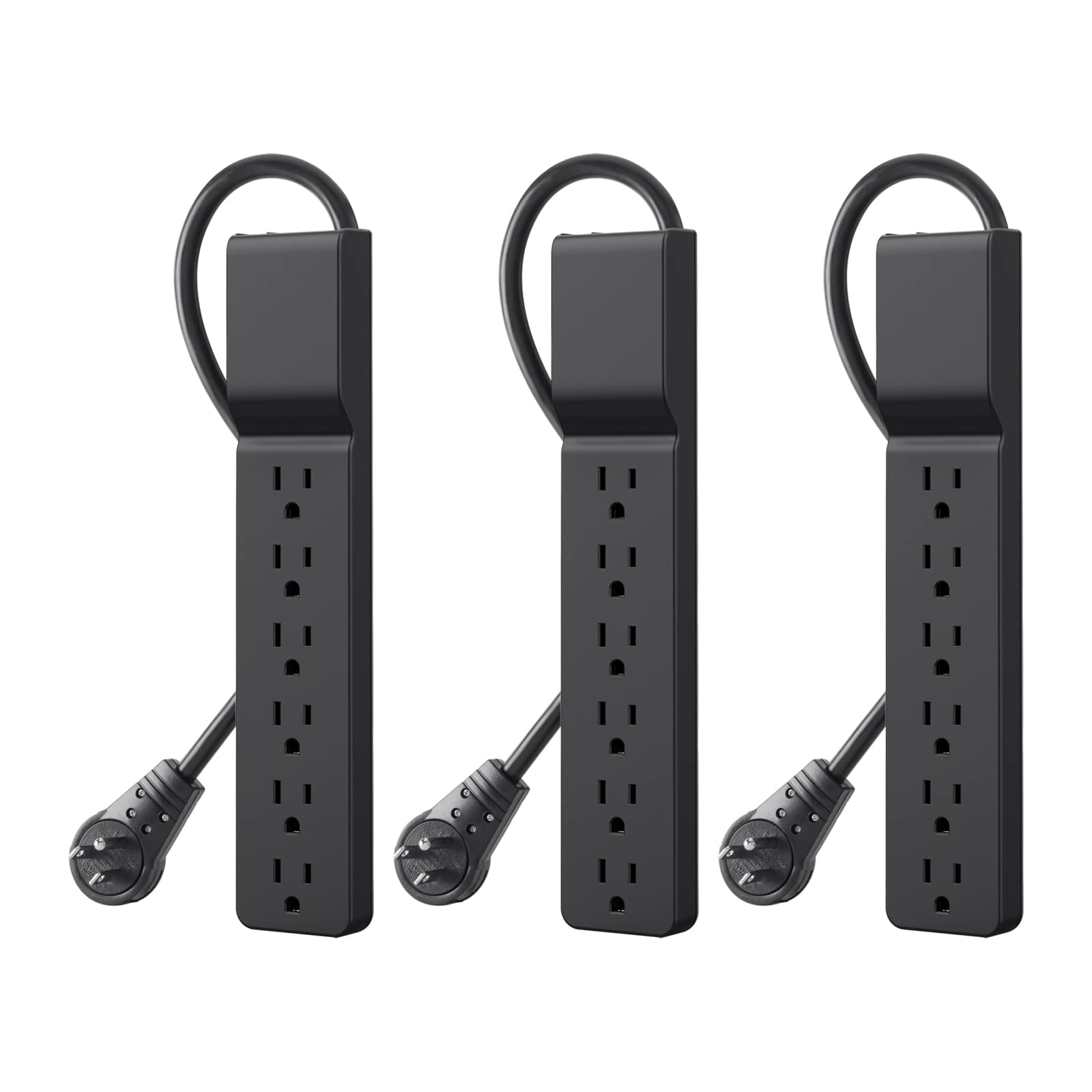 Belkin Power Strip Surge Protector with 6 AC Multiple Outlets - Flat Rotating Plug, 6 ft Long Heavy-Duty Extension Cord for Home, Office, Travel, Com