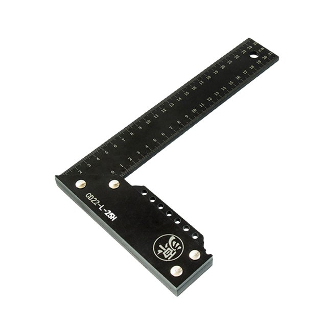 Carpenter Square Measuring Layout Tool Professional Marking Tool 90 Degree Ruler Black 250mm