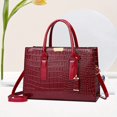 thumbnail image 1 of Elegant Crocodile Pattern Tote Bag, Luxury Top Handle Handbag, PU Leather Purse For Women, 1 of 5