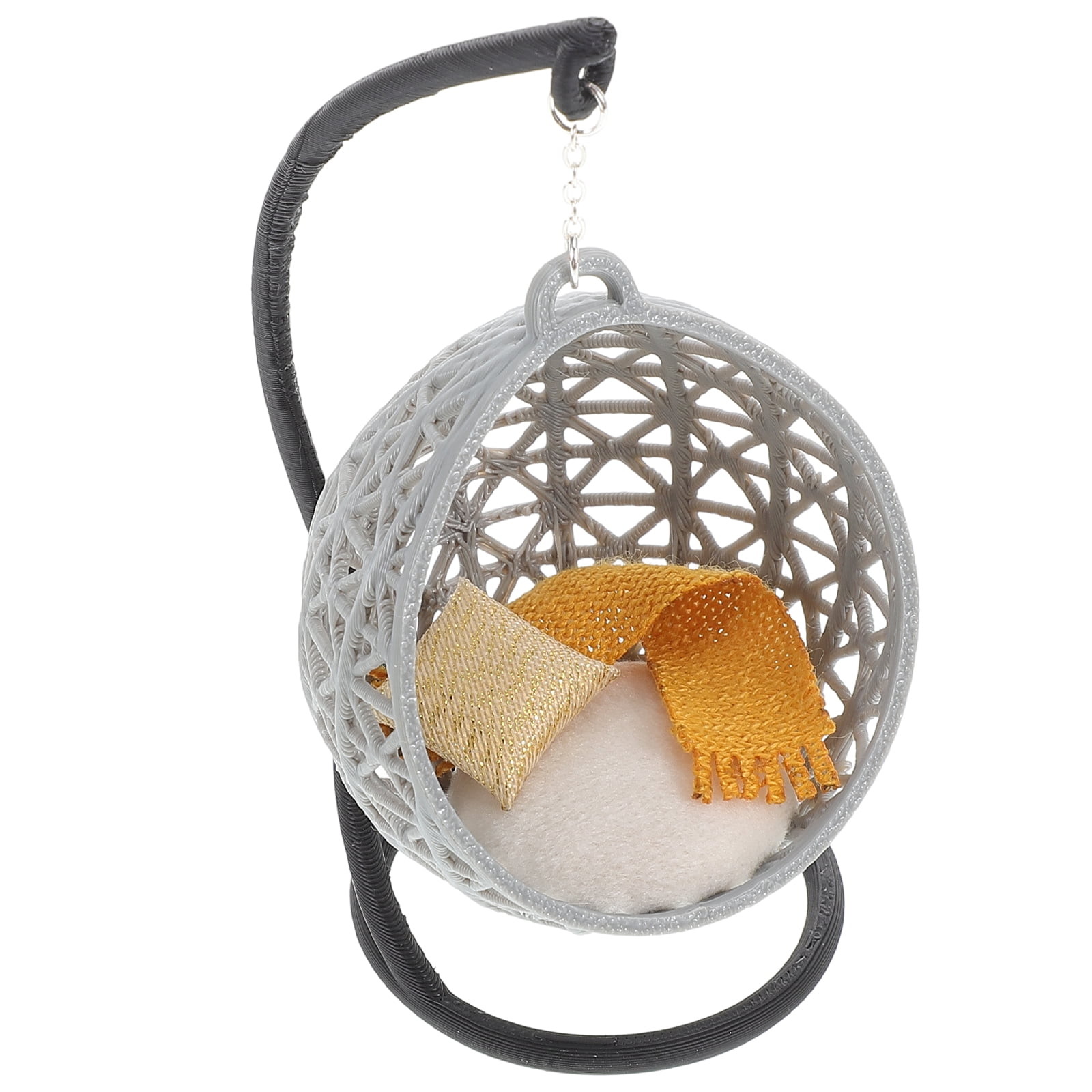 Chaise Balançoire Maison de Poupée Ornement Miniature Maison de Poupée Décoration Petite Maison Balançoire Miniature Chaise Balançoire Maison de Poupée Accessoire