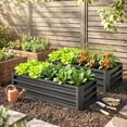 thumbnail image 2 of Outsunny Raised Garden Beds Set of 2, Galvanized Planter Box, Dark Grey, 2 of 10