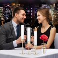 thumbnail image 4 of Meiiso Hurricane Proof Glass Candle Holders Candles and Candle Holders, Fluted Candle Holder Ribbed Glass Candle Holder Gold Candlestick Holders Metal, 4 of 9