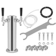 thumbnail image 1 of Beer Tower  Bar Beer Tower Dual Taps Stainless Steel Draft Beer Tower Dispense Drinking  Faucet For Home Bar Pub Use, 1 of 8