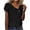 #05Black, variant on yoeyez Eyelet Blouses for Women Dressy,Womens Casual Short Sleeve Tops Buttons Irregular V Neck Blouses Summer Basic Solid Blouses 2025 Daily Deals Red L