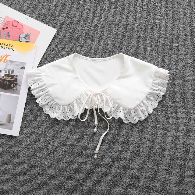 TIMIFIS Faux Col Rétro Femmes Faux Couleur Unie Faux Faux Col à Revers Blouse Col Pan ummer