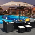 thumbnail image 4 of Costway 15Ft Patio Double-Sided LED Market Umbrella Crank Solar Powered Beige, 4 of 10