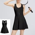 thumbnail image 2 of hotojiny Womens Tennis Dress with Shorts Summer Sleeveless Racerback Workout Dress Half Zip-Up A-Line Dresses with Built-In Bra, 2 of 7