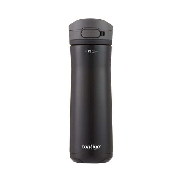 Contigo Jackson Chill Bouteille d'Eau 2.0 avec Couvercle AUTOPOP, 20 oz (591 ml), Bouteille en Acier Inoxydable Noir Réglisse avec Isolation sous Vide à Double Paroi Gardant les Boissons Froides pendant 24 Heures, Couvercle AUTOPOP à Couvercle Rabattable avec Verrou à Bouton, Poignée de Transport Intégrée, Conception Étanche, Va au Lave-Vaisselle, Convient à la Plupart des Porte-Gobelets, Convient à l'Hydratation active.