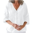 thumbnail image 1 of Women's Casual Cotton and Linen Cardigan with Three-Quarter Sleeves, Solid Color Multi-Color Lightweight Open Front Sweater, Perfect for Spring and Summer, Versatile Women’s Top, 1 of 6