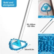 yulier Wall Cleaner Triangle Mop with Long Handle, Ceiling Cleaning Tool Dust Mop, Microfiber Chenille Duster Pad for Cleaning Wall Ceiling Window Floor, 39"