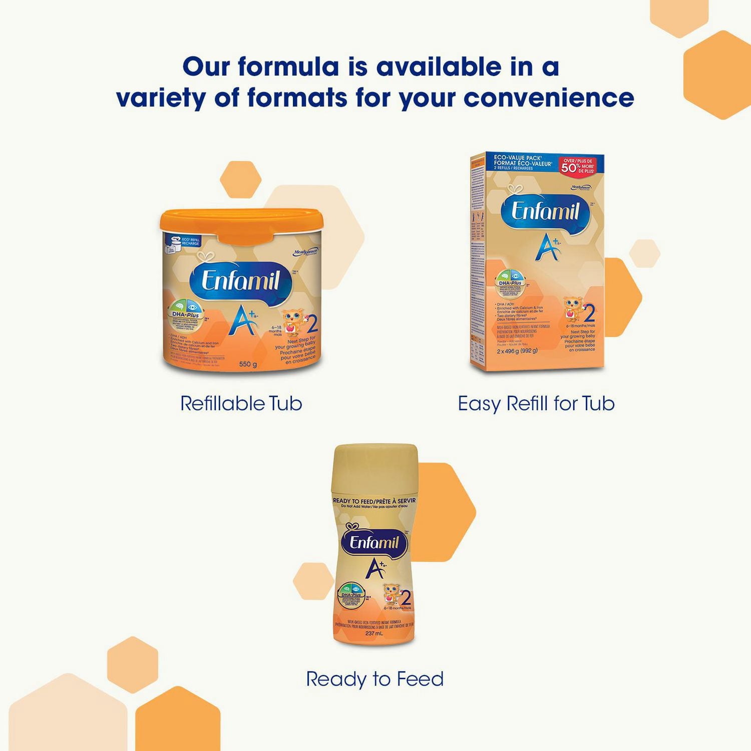 Enfamil A+ Étape 2, Préparation pour Bébés, Préparation pour Nourrissons, Bébés de 6 à 18 Mois, Recharge de Poudre, 992g