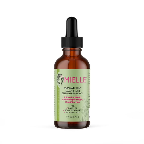 Mielle Rosemary Mint Scalp & Hair Strengthening Oil – Nourishing Treatment with Biotin & Castor Oil for Up to 6X Stronger Hair – 2 fl oz / 59 mL*