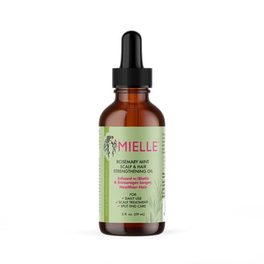 Mielle Rosemary Mint Scalp & Hair Strengthening Oil – Nourishing Treatment with Biotin & Castor Oil for Up to 6X Stronger Hair – 2 fl oz / 59 mL*