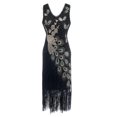 thumbnail image 1 of SMihono Robe d'Été pour Femmes Grande Taille Grande Taille Vintage Années 1920 à Franges Superbe Robe de Soirée Cocktail, 1 of 4