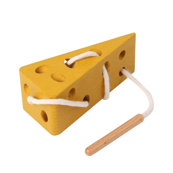 Jouet Corde à Enfilage Fromage de Simulation pour Enfants, Casse-Tête, Éducation Précoce, Dispositif Éducatif, Cadeau